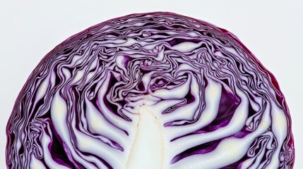 Obraz premium Close-up of vibrant purple cabbage cross-section