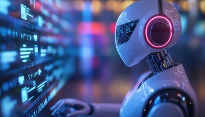 Illustration Of Chatbot Customer Service: Abstract Concept With Customer Support Bot, Retail Ai, E-Commerce Chatbot, Self-Service Experience, And Online Client Assistance.