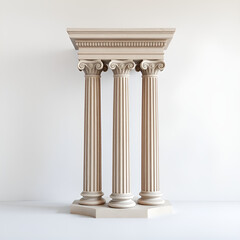 roman column in minimal style on empty background