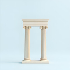 roman column in minimal style on empty background