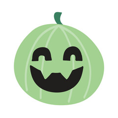 Funny Halloween pumpkin. Hand drawn character. Vector illustration