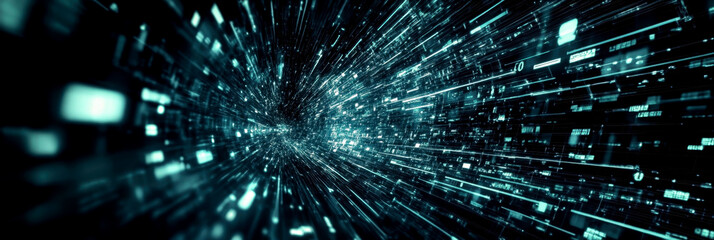 Naklejka premium Blue infinite glowing space-time funnel. Matrix of fate. Choice and fate concept. Natal astrology. Corridor of eclipses. Mysticism. Magical thinking.