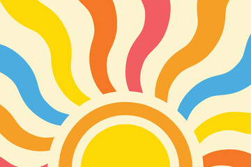 Abstract summer background. Retro sun design. Vector illustration