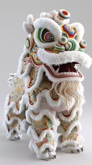 Obraz premium Vibrant chinese lion dance costume with intricate patterns and textures.