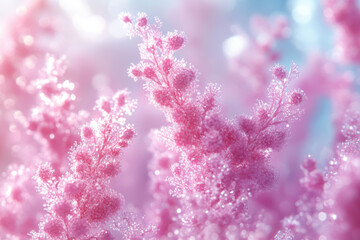 Naklejka premium Blurred background of beautiful light blue and purple plant.