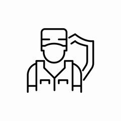 worker protection sheild icon sign vector