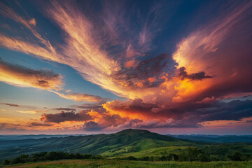 a Colourful sky landscape