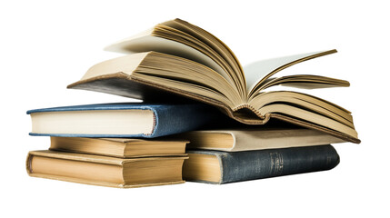 Books on transparent background, png