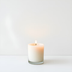 candle on minimal background, simple style