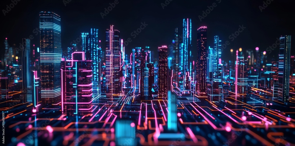 Poster an abstract background in digital technology with a generative ai and a stock image