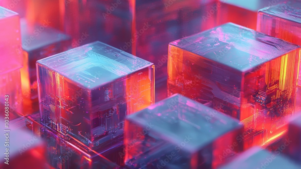 Poster various abstract renderings of futuristic technology concepts in 3d. futuristic cyberspace backgroun