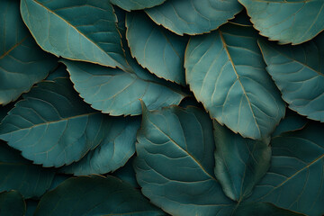 Obraz premium A close-up view of lush green leaves in various shapes, creating a natural tapestry taken in a serene outdoor setting during daylight