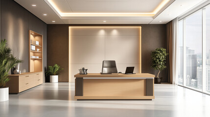 Interior design of a modern spacious office