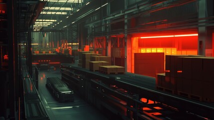 Naklejka premium Future concept of supply chain and logistic business using augmented reality technology.