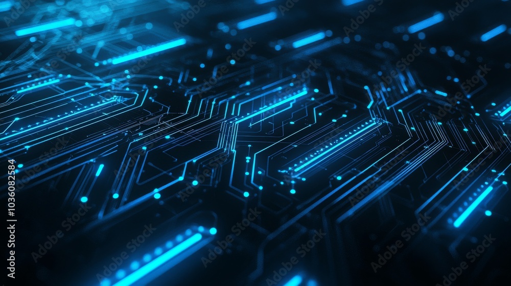 Wall mural computer hardware abstract circuitry with a circuit board background