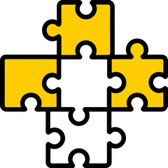 Illustration of fitting puzzle pieces stock illustration
