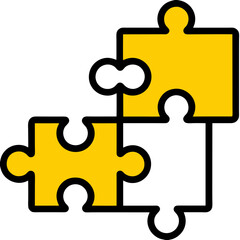 Illustration of fitting puzzle pieces stock illustration
