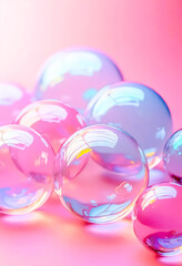 Abstract Background with Pink and Blue Spheres.