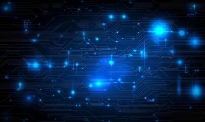Computer blue circuit mainboard futuristic background modern illustration.