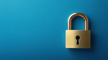 Fototapeta premium Padlock on a Blue Background