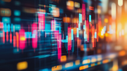 Abstract business smart city and charts and graphs with statistics to innovative analyze business potential and forecast future development of companies growth.