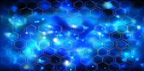 Geometric design with hexagons pattern. Abstract concept of science and technology. Background is hi-tech digital.