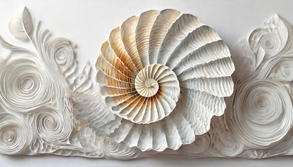 Nautilus interior display paper art intricate patterns