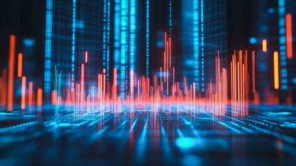 Abstract business network smart city and charts and graphs with statistics to innovative analyze business potential and forecast future development of companies growth.
