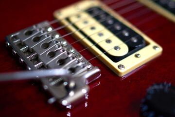 close-up of an electric guitar fragment