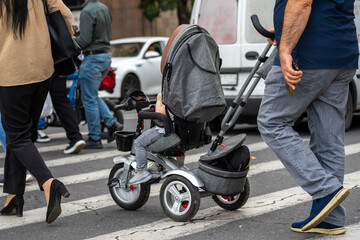 People crossing the road in the city