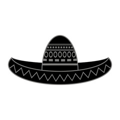 Vector Mexican sombrero. Cinco de mayo symbol isolated on white background.
