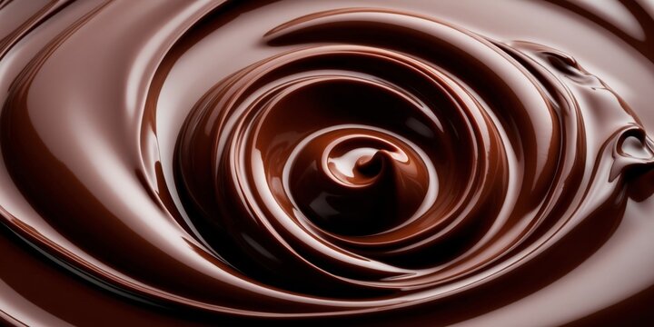 Rich chocolate swirl texture with a smooth melted chocolate background for delicious appeal.