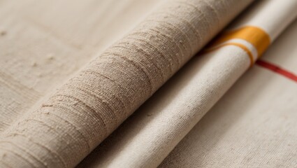 Rustic Earthy Fabric Texture in Natural Tones with Rough Finish for Design Backgrounds and Textiles.