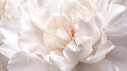 Obraz premium Close up of a stunning white peony flower Macro floral background detail