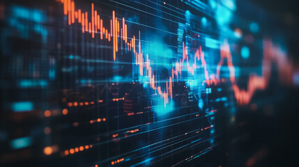 Obraz premium Abstract business network smart city and charts and graphs with statistics to innovative analyze business potential and forecast future development of companies growth.