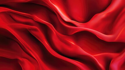 Obraz premium Vibrant velvet Abstract red backdrop with flowing waves that evoke a soft silky texture perfect for stylish designs holiday decor or projects aiming for a modern and elegant look