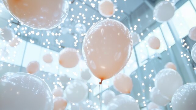 Milestone Celebration: Coworkers Jubilantly Mark Successful Product Launch in Stylish Conference Room with Cinematic Light and Festive Decorations