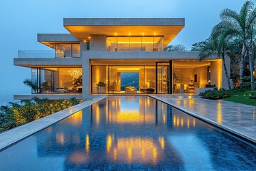 Modern home with a sleek infinity pool.