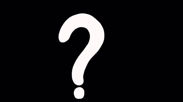 Question mark is transformed into an exclamation point. Loop video.