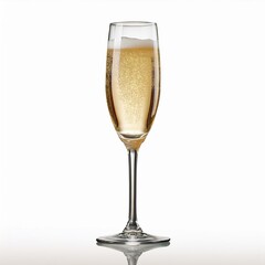 glass of champagne isolated on white background