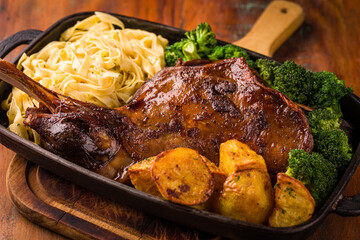 Delicious Grilled Steak With Pasta and Roasted Vegetables