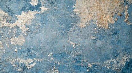 Fototapeta premium Vintage textured blue cement and sandy wall with a marble like appearance