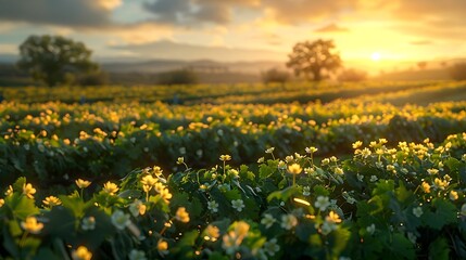 Obraz premium Sunset vineyard – Close-up view of the grapes in a vineyard. Vineyards, wine production, agriculture, organic.