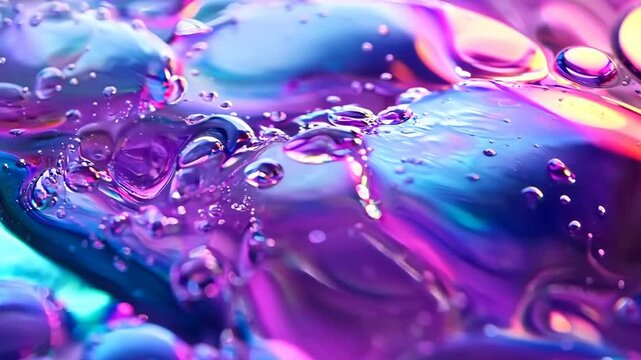 Flowing liquid 3D cluster with iridescent highlights, Video