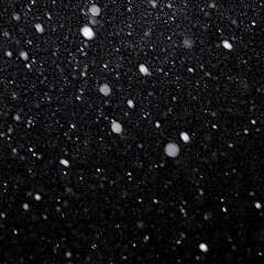 snow on black background falling snowflakes snowing natural snowfall backdrop for overlay effect