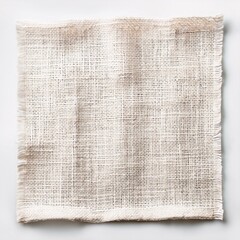white burlap fabric texture swatch isolated
