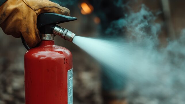 Feuerl&ouml;scher im Einsatz mit Wassernebeltechnik f&uuml;r Sicherheit und Pr&auml;vention