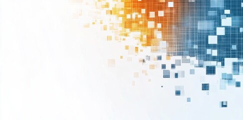 Blue and orange color blocks on a white background․