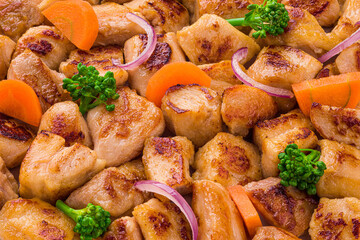 Grilled Chicken and Vegetables with Fresh Garnish