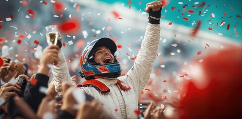 Champion Racer Victory Celebration